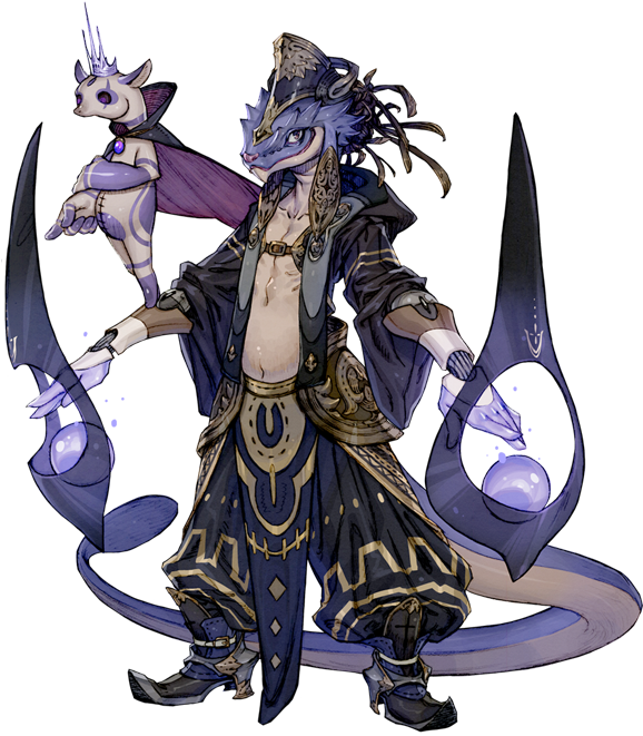 Lv90 Hp - Terra Battle Lizardfolk Clipart (618x686), Png Download