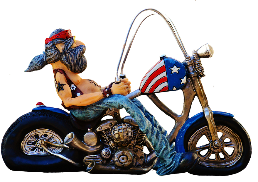 Biker, Bike, Tattooed, America, Cool, Casual, Funny - Motorcycle Clipart (960x638), Png Download