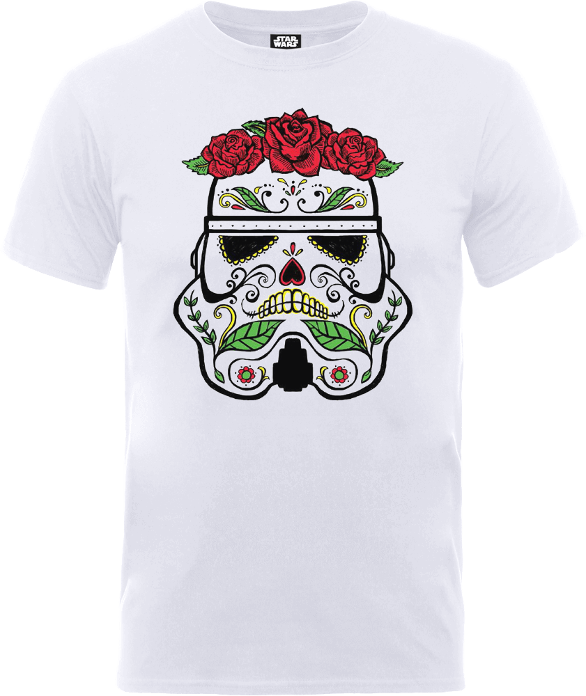 Star Wars Day Of The Dead Stormtrooper T-shirt - Sugar Skull Stormtrooper Clipart (841x1000), Png Download