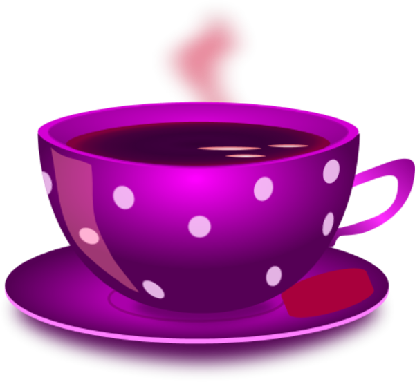 Tea Clipart Cup Plate - Colorful Coffee Cup Clipart - Png Download (600x553), Png Download
