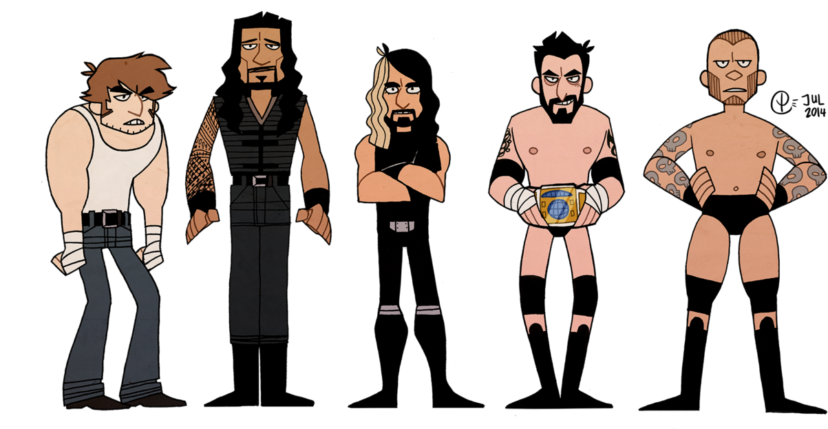 Wresslers By Tattiosala Clipa - Dean Ambrose Cartoon Png Transparent Png (1268x629), Png Download
