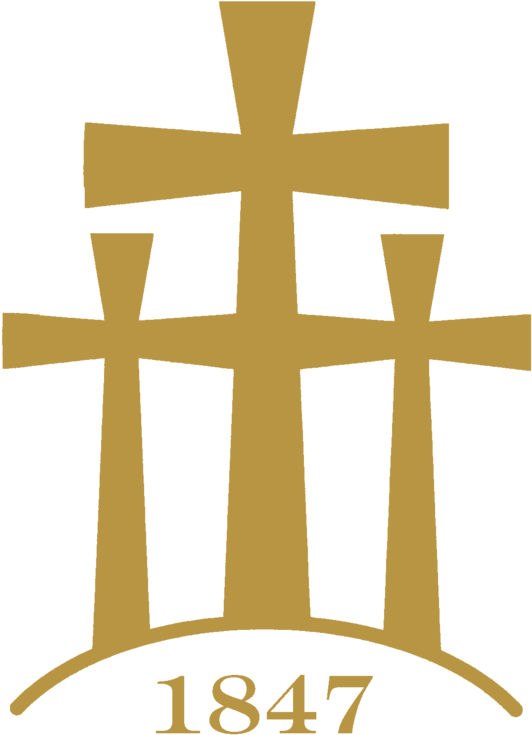 Calvary Church Logo Gold Even Wider - Cross Clipart (1000x773), Png Download