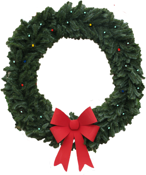 Wreath - Transparent Holiday Wreath Png Clipart (535x608), Png Download