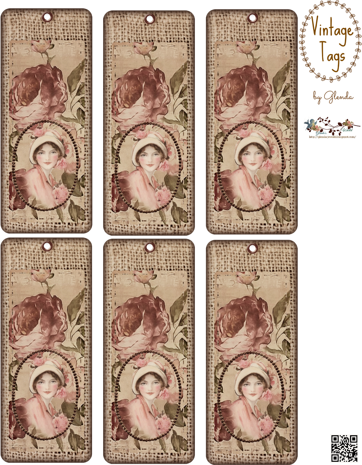 Glenda's World Vintage Burlap Tags 1,280×1,600 Pixels - Paper Product Clipart (1280x1600), Png Download