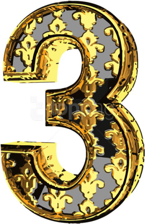 Free Png Download Elegant Vintage Number Three Clipart - Emblem Transparent Png (480x741), Png Download