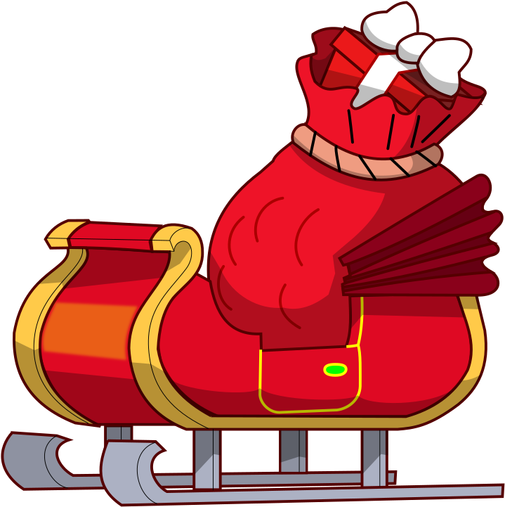 Set Of Christmas - Santas Sleigh Cartoon Clipart (800x800), Png Download