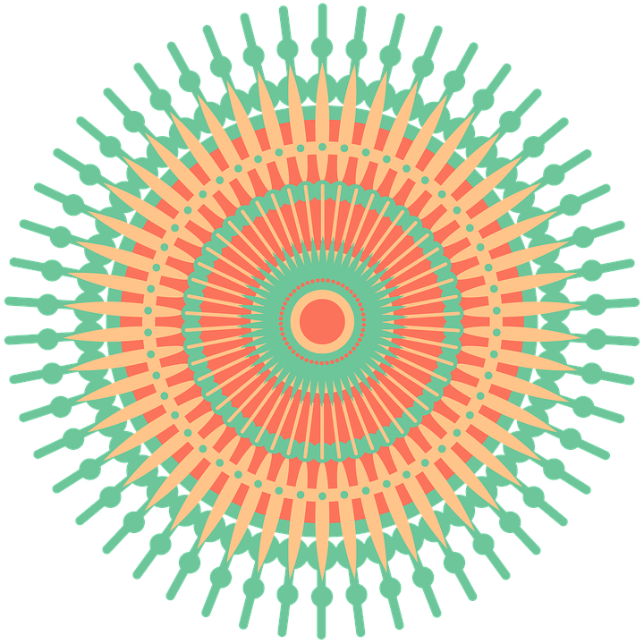 Mandala, Design, Geometric, Pattern, Texture, Colorful - Mosaic Garden Harbourland Clipart (720x720), Png Download