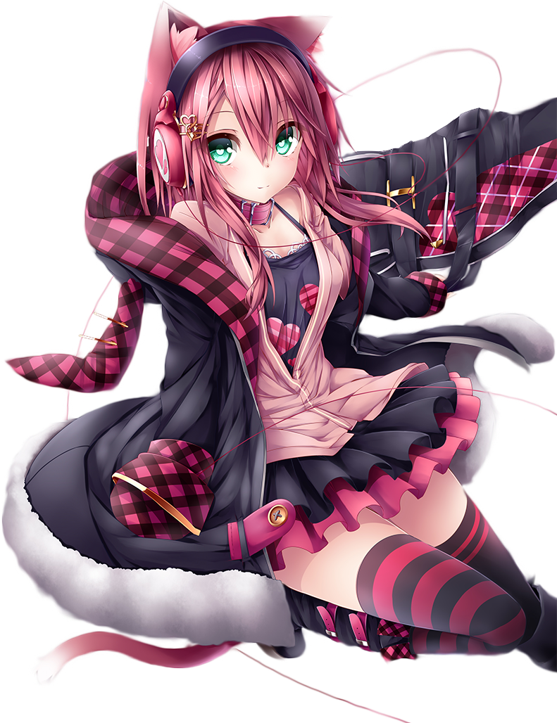 Headphone Transparent Cat - Female Anime Cheshire Cat Clipart (1920x1080), Png Download