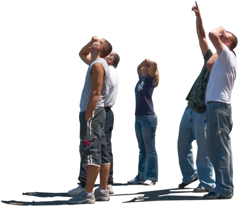 #people #look #looking #up #peoplelookingup #freetoedit - Cut Out People Group Clipart (826x710), Png Download