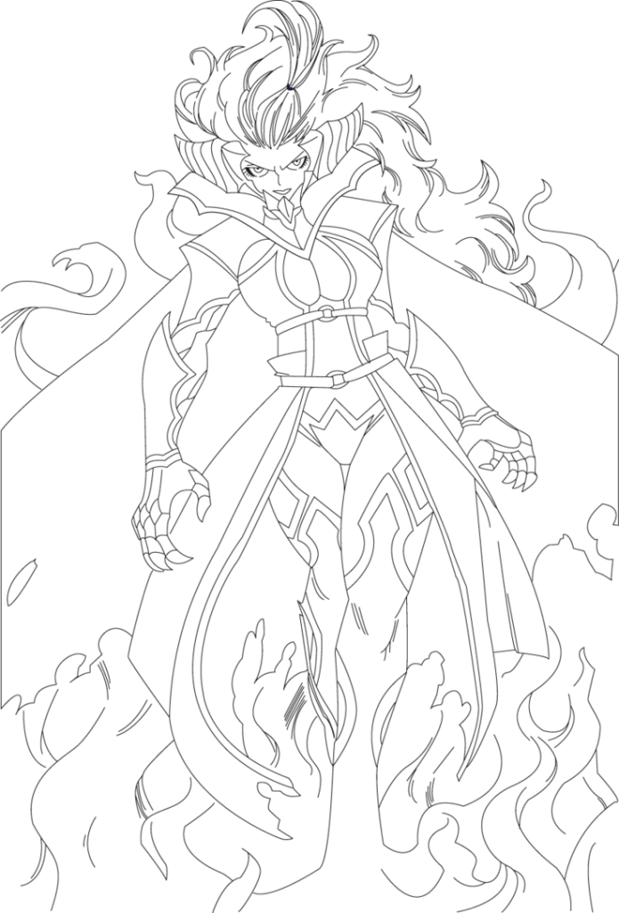coloring pages demons fairy tail mirajane strauss lineart
