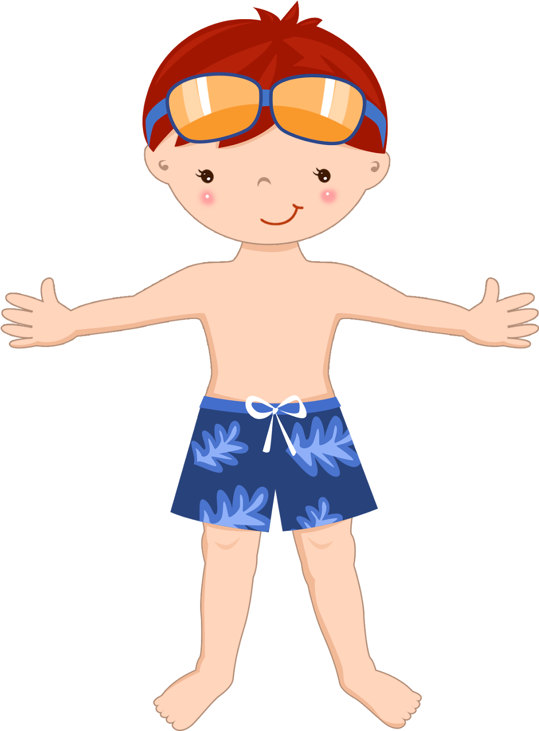 Surf Clipart Kids Beach Party - Cartoon Boy On Beach - Png Download (1333x1600), Png Download