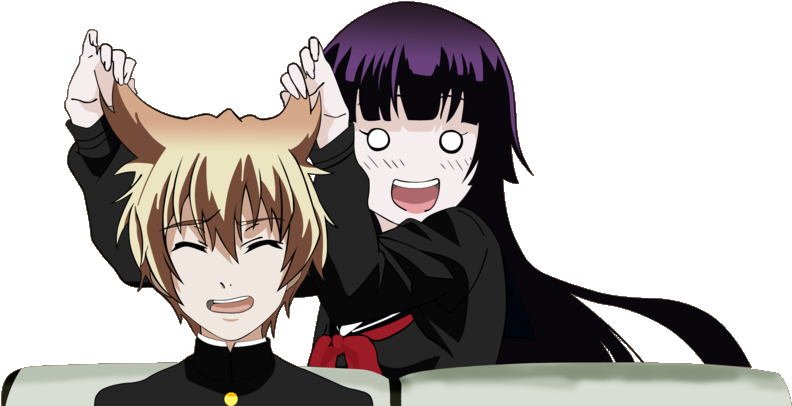 ““look, Cat Ears ” ” - Dusk Maiden Of Amnesia Cat Ears Clipart (900x506), Png Download