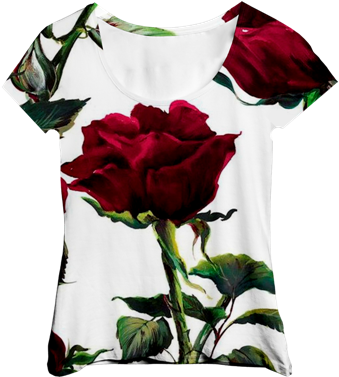 Blusa Branca Com Rosas Vermelha Mc - Hybrid Tea Rose Clipart (600x600), Png Download