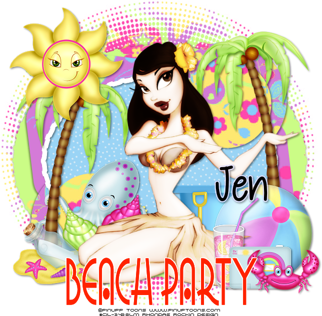 Beach Party - Ptu - Cartoon Clipart (700x700), Png Download