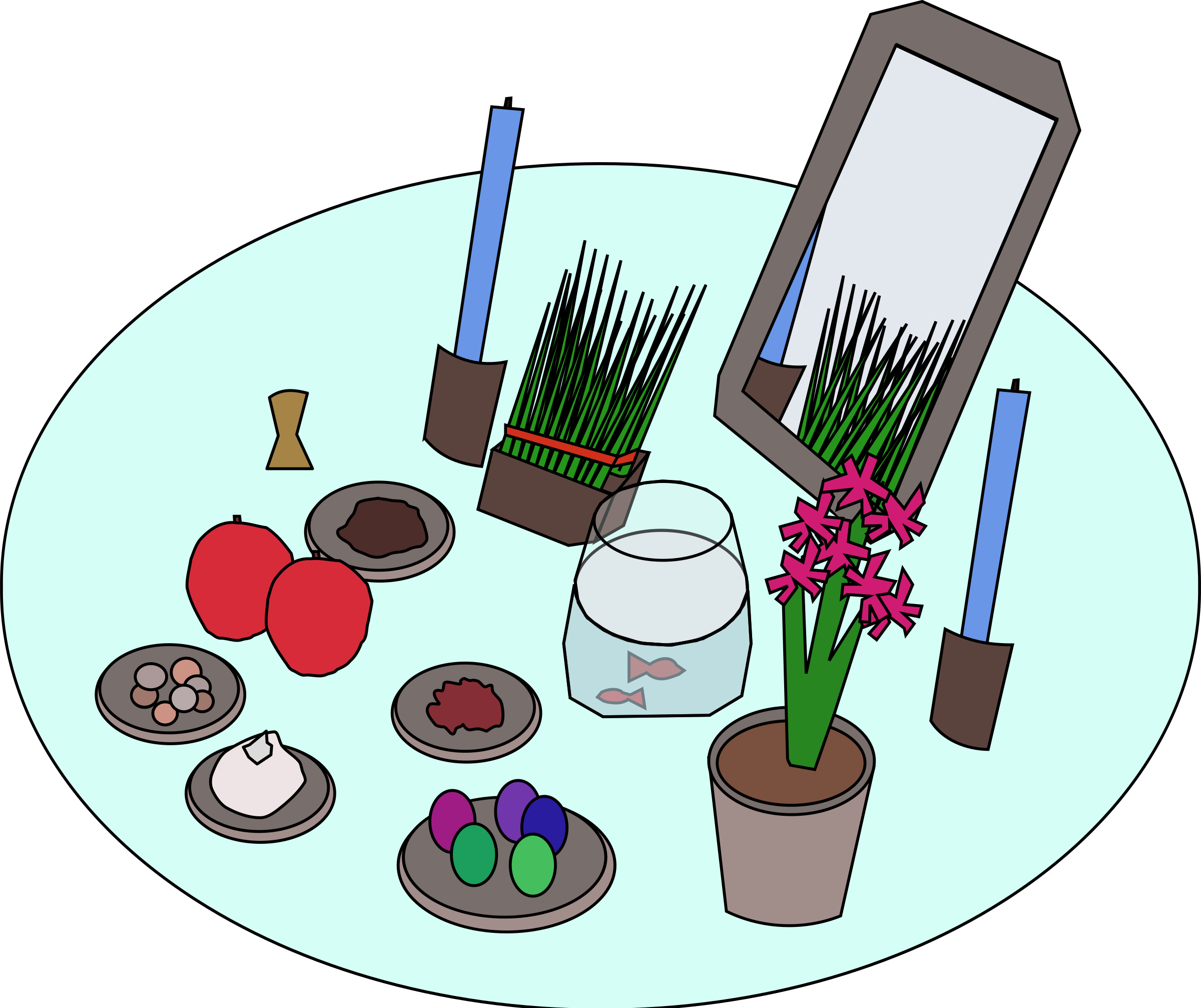 Clipart - Haft Seen Table Clipart - Png Download (2400x2014), Png Download