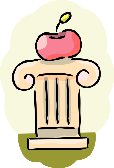 Vector Illustration Of Education And Learning Apple Clipart (477x700), Png Download