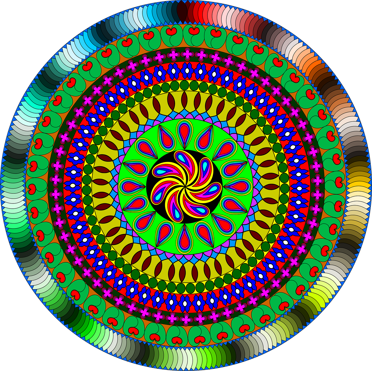 Mandala Indian India Colour Png Image - Mandalas Para La Salud Clipart (1280x1278), Png Download