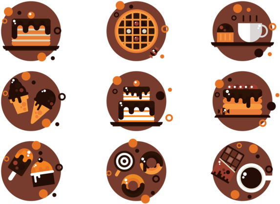 Chocolate Icons Vector Clipart (700x490), Png Download