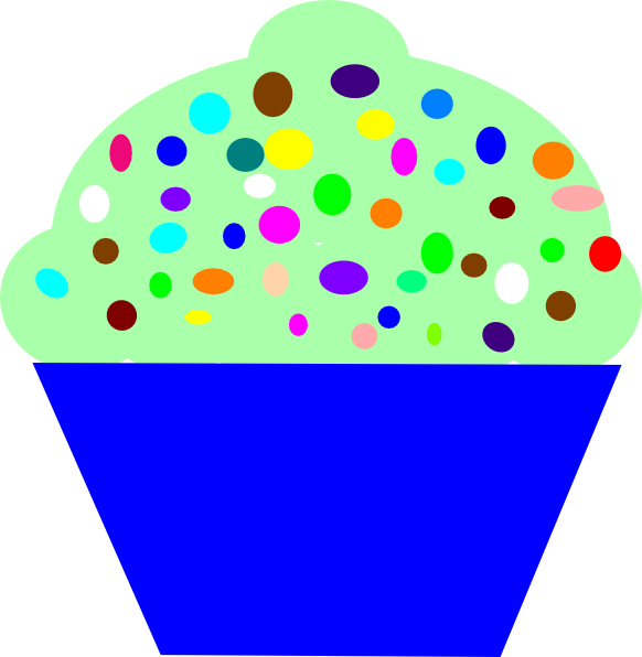 Cupcake Greenni Png - Cupcake With 4 Clipart (582x596), Png Download
