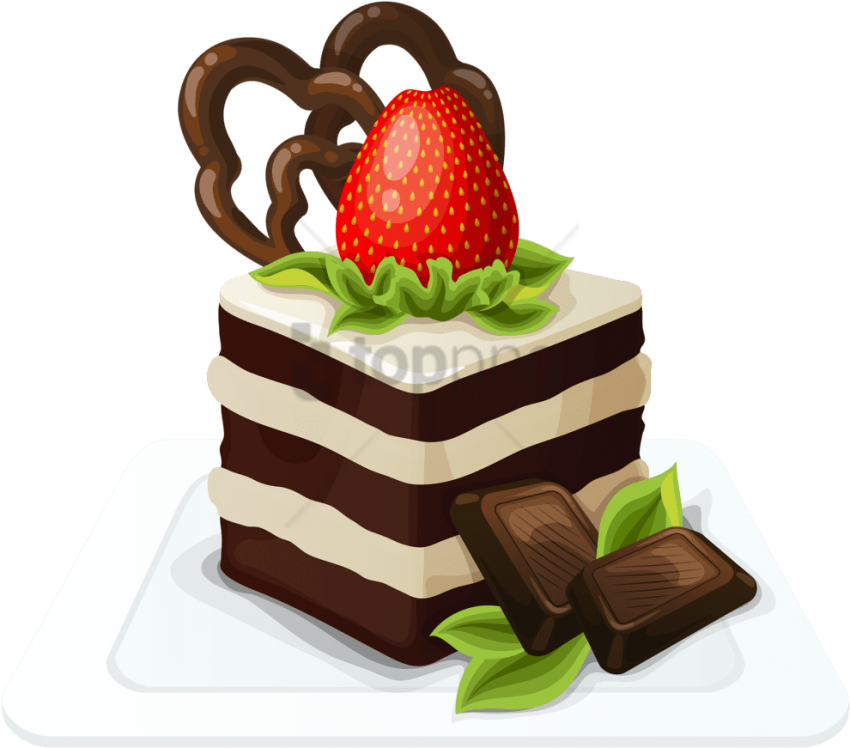 Free Png Desserts With Strawberriescupcake Vectorsponge - Dessert Clipart (850x748), Png Download