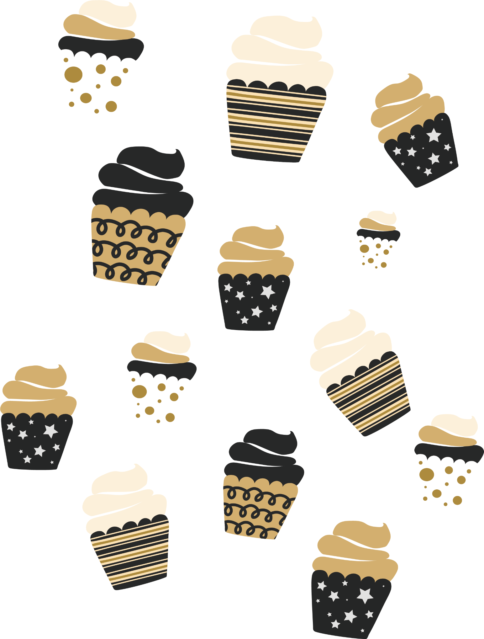 Cartoon Cupcakes, Cupcake Vector, Hand Painted Cakes, - Gelato Clipart (1544x2037), Png Download