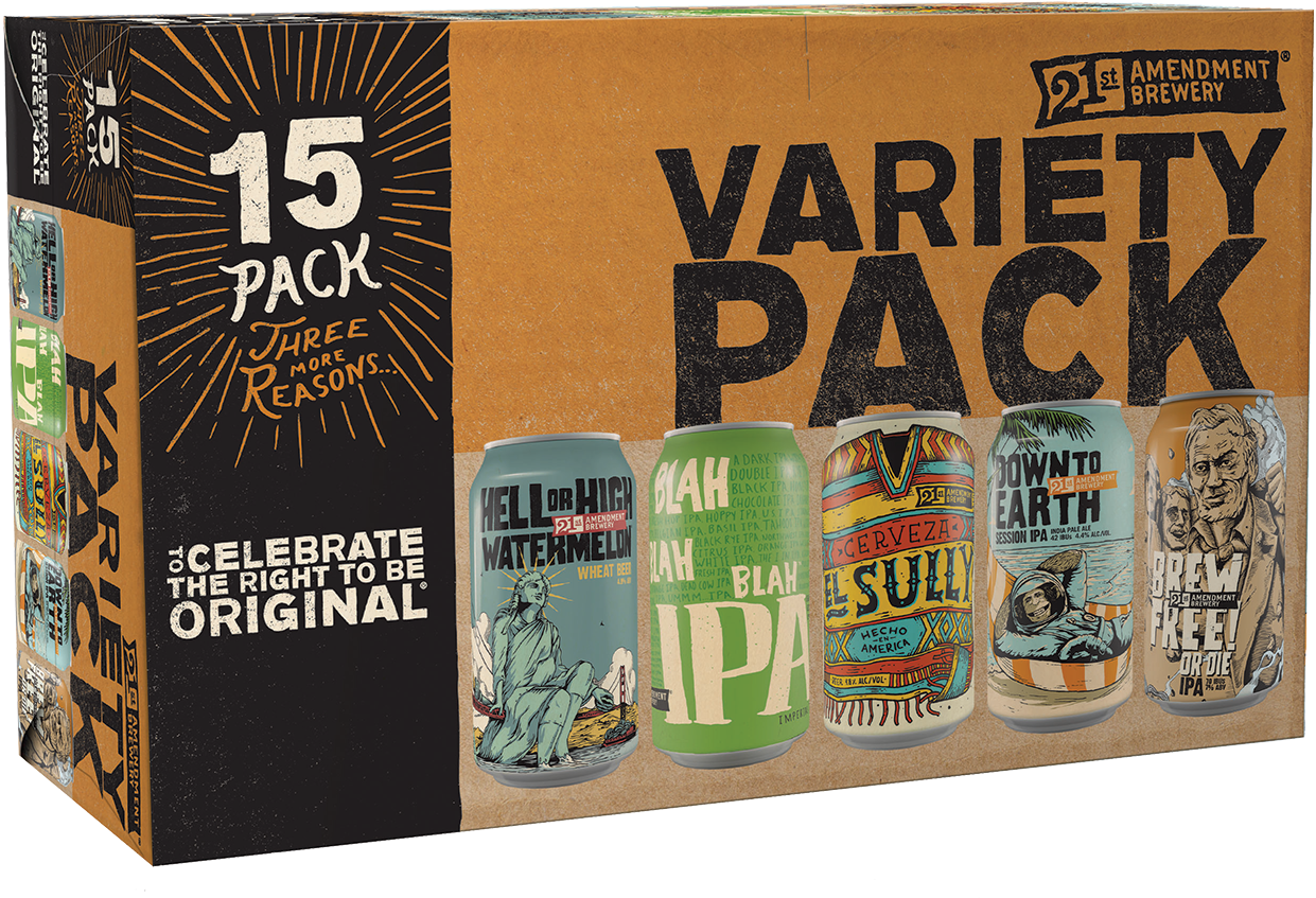 21a Pack De 15 Primavera - 21st Amendment Brewery Variety Pack Clipart (1279x862), Png Download