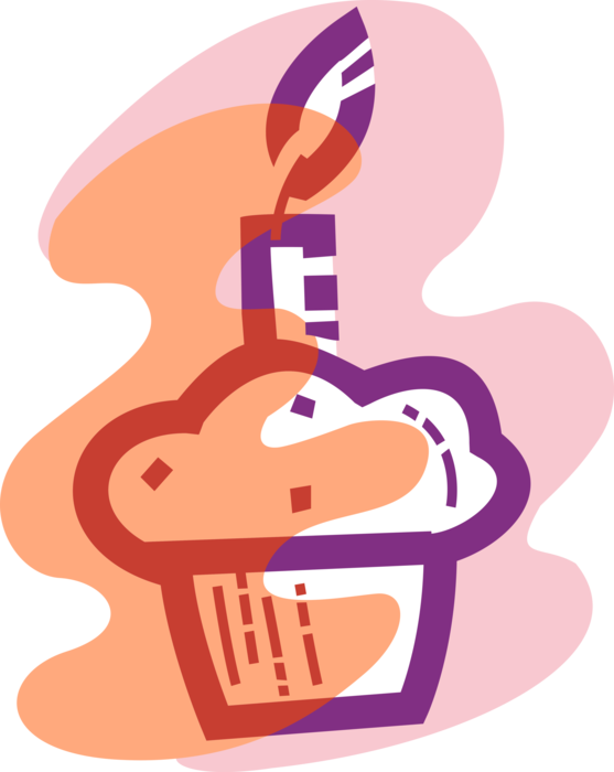 Vector Illustration Of Sweet Dessert Baking Birthday - Illustration Clipart (557x700), Png Download