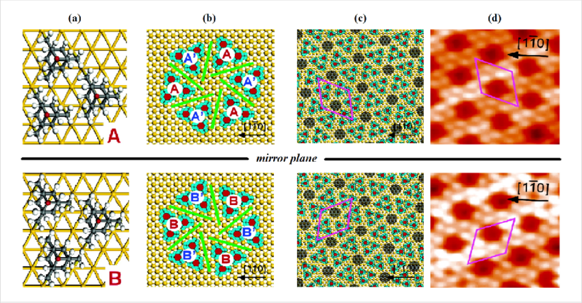 Schematic Adsorption Models Of Trimers , Hexagon (b) - Motif Clipart (850x442), Png Download