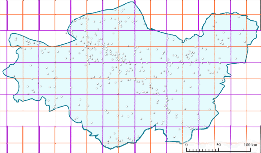 Canvases With 50 And 25 Km (in Red) Grid Applied - Illustration Clipart (850x497), Png Download