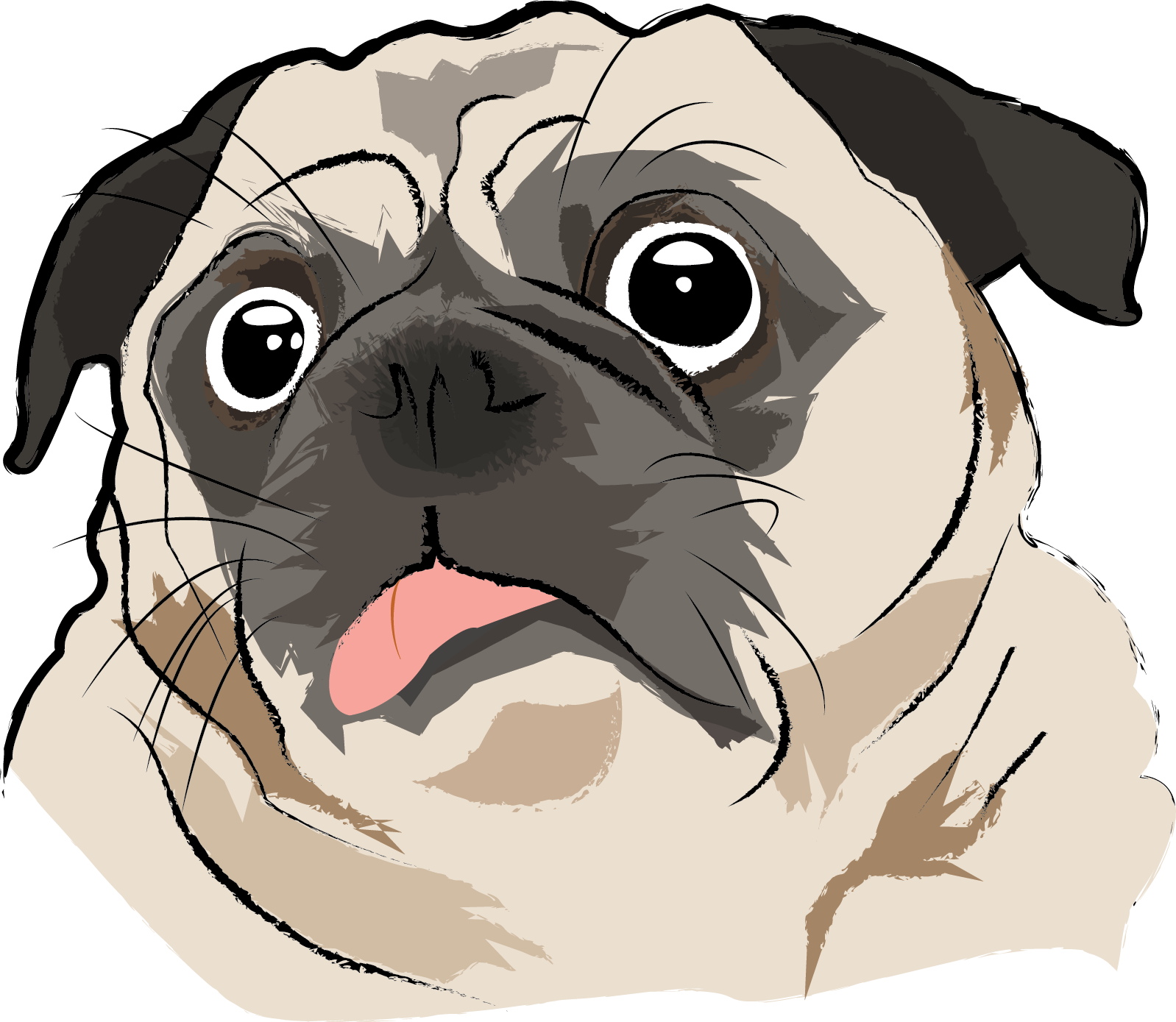 Download Art With Ai - Dog Pug Cartoon Png Clipart Png Download - PikPng