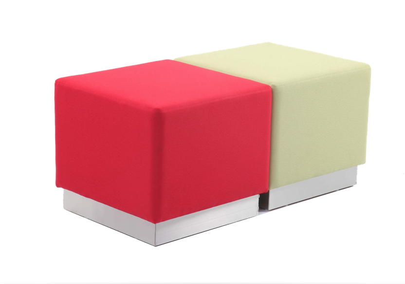 Pouf Square Stainless Steel Plate Stool - Box Clipart (831x831), Png Download