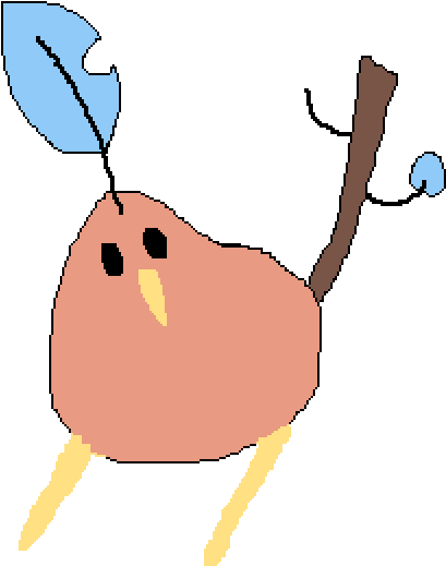 Leaf Head Bird - Cartoon Clipart (1000x1000), Png Download