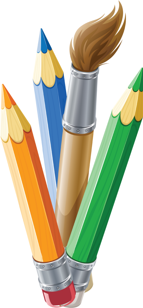 Craft Clipart Pencil Cup - Png School Cliparts Transparent Png (500x1083), Png Download