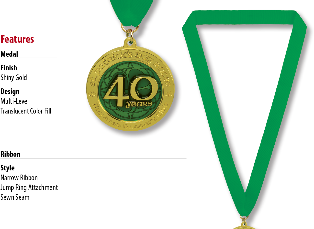 Gold Colored Neck Ribbon For Running Medals - Medal Ribbon Png Clipart (1437x937), Png Download