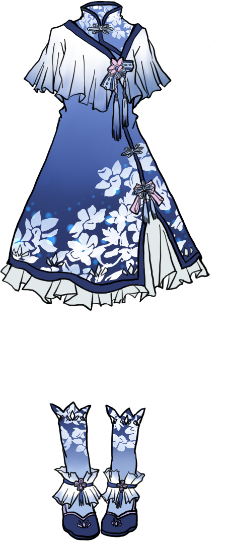 Preview - Chinese Lolita Dress Clipart (447x1074), Png Download