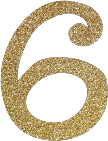 Number 6 Gold Png Clipart (600x600), Png Download