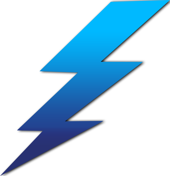 Blue Lightning Bolt Png Clipart (576x595), Png Download