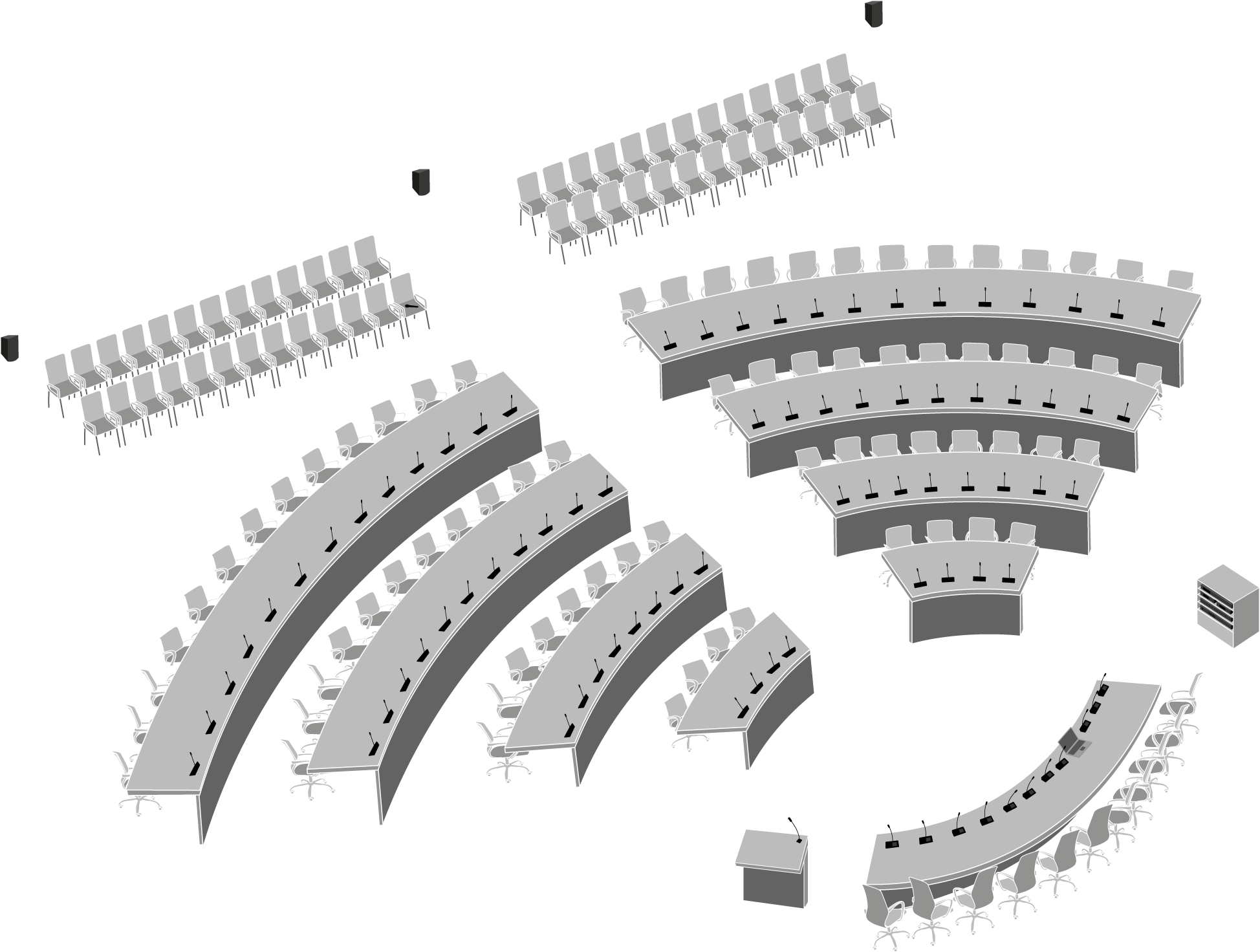 City Council Setup With Dcs 6000 Digital Conferece - 0535 A1 Clipart (2280x1811), Png Download