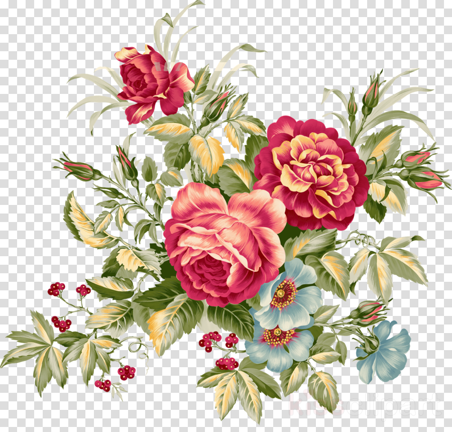 Vintage Flower Clipart Floral Design Flower Clip Art - Flower Aesthetic Twitter Header - Png Download (900x860), Png Download