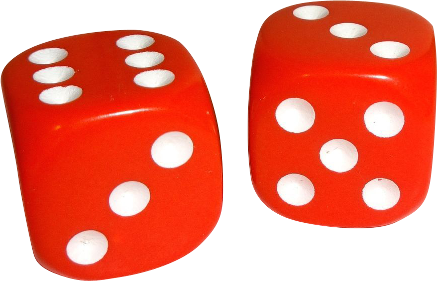 Vintage Pair Of Rounded Corners Red Plastic Dice From - Dice Clipart (869x869), Png Download