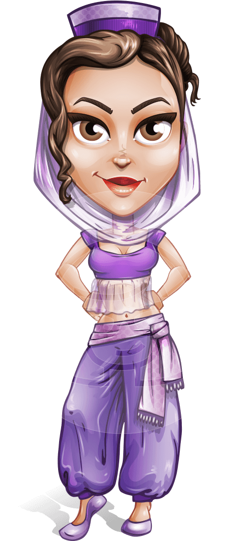 Leyla The Arab Beauty - Male Arabic Characters Cartoon Clipart (691x1060), Png Download