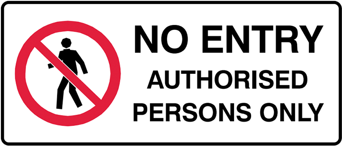 Brady Prohibition Signs - Authorized Person Allowed Clipart (800x800), Png Download