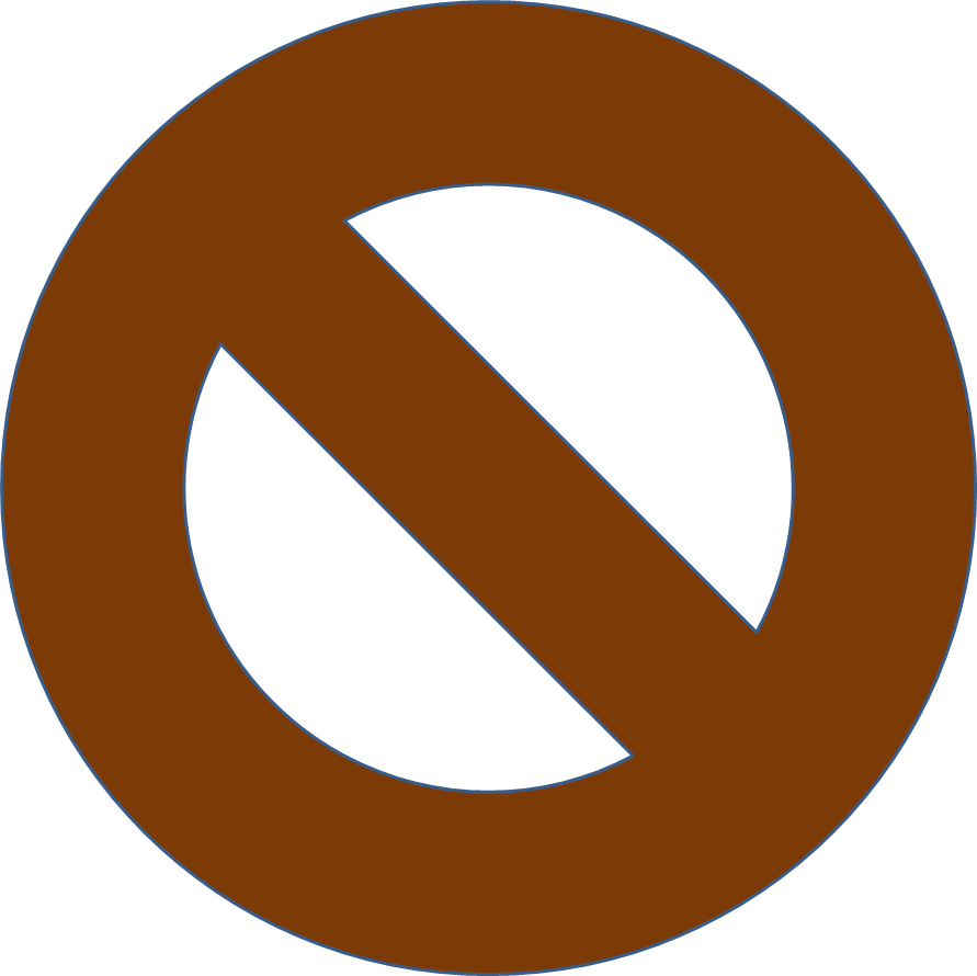 Brown Listed No Entry - Circle Clipart (891x890), Png Download