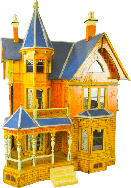 Victorian Gottschalk Blue Roof Dollhouse - Dollhouse Clipart (600x600), Png Download