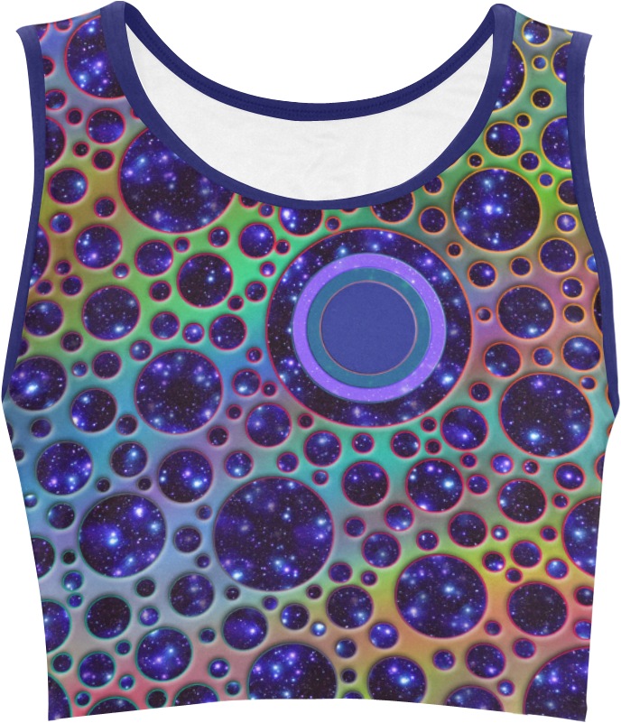 Universe Dots Grid Colored Pattern Women's Crop Top - Blue Glitter Crop Top Clipart (1000x1000), Png Download