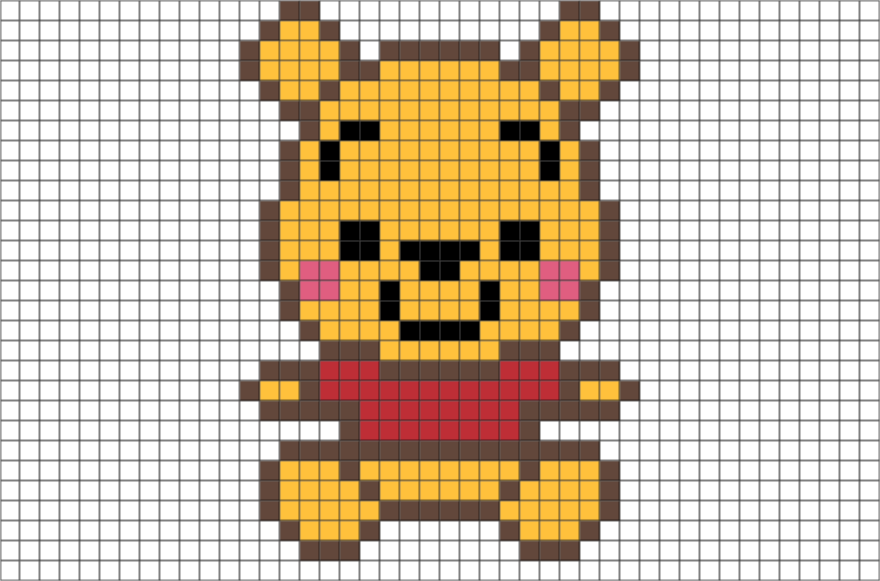 Baby Pooh Pixel Art Clipart (880x581), Png Download