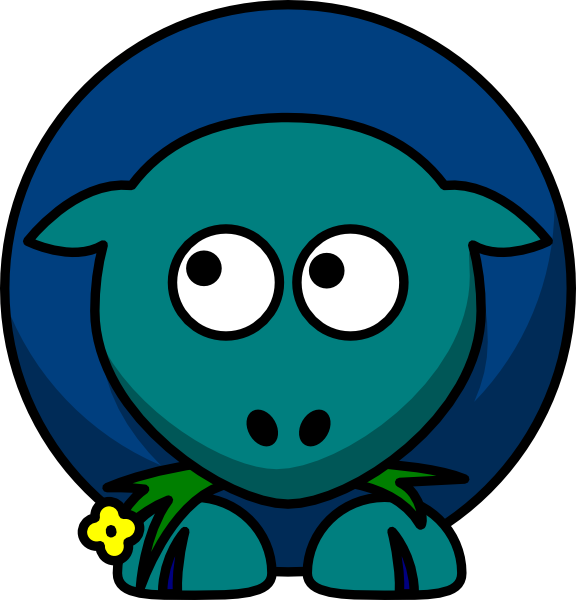 Sheep Teal Blue Two Toned Looking Up To Left Svg Clip - Sheep And Goats Cartoon - Png Download (576x600), Png Download