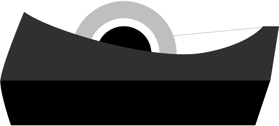 Cinta Adhesiva Dispensador Oficina Cinta Rodillo - Tape Dispenser From Side Clipart (960x480), Png Download