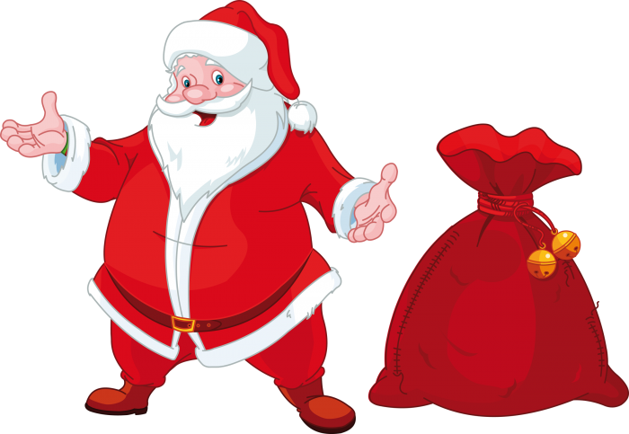 Noel Baba Png - Santa Claus With Gifts Clipart (700x483), Png Download