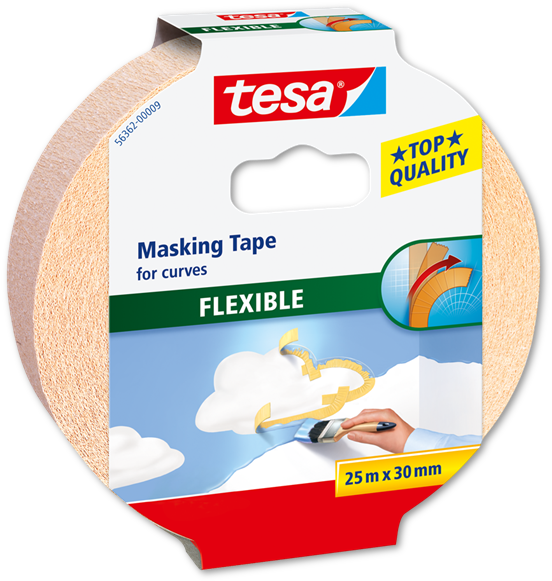 Cinta Adhesiva Flexible 30 Mm - Tesa Schilderstape Clipart (587x617), Png Download
